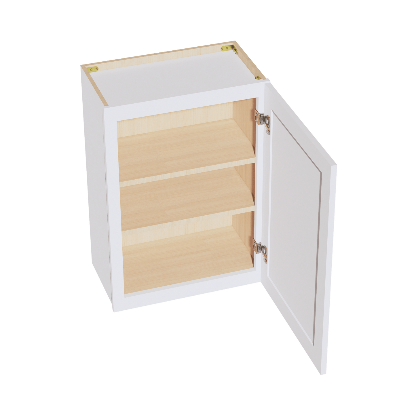 HF - W2130: Frost White Shaker 21"W x 30"H 1 Door & 2 Shelves Standard Wall Cabinet - NextCabinets