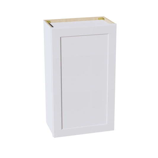 HF - W2136: Frost White Shaker 21"W x 36"H 1 Door & 2 Shelves Standard Wall Cabinet - NextCabinets