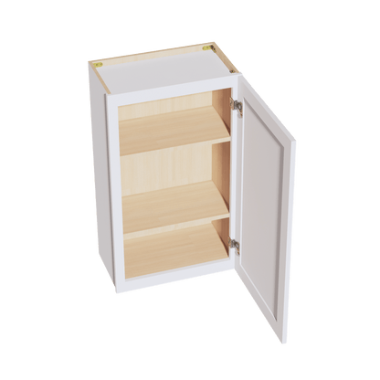 HF - W2136: Frost White Shaker 21"W x 36"H 1 Door & 2 Shelves Standard Wall Cabinet - NextCabinets