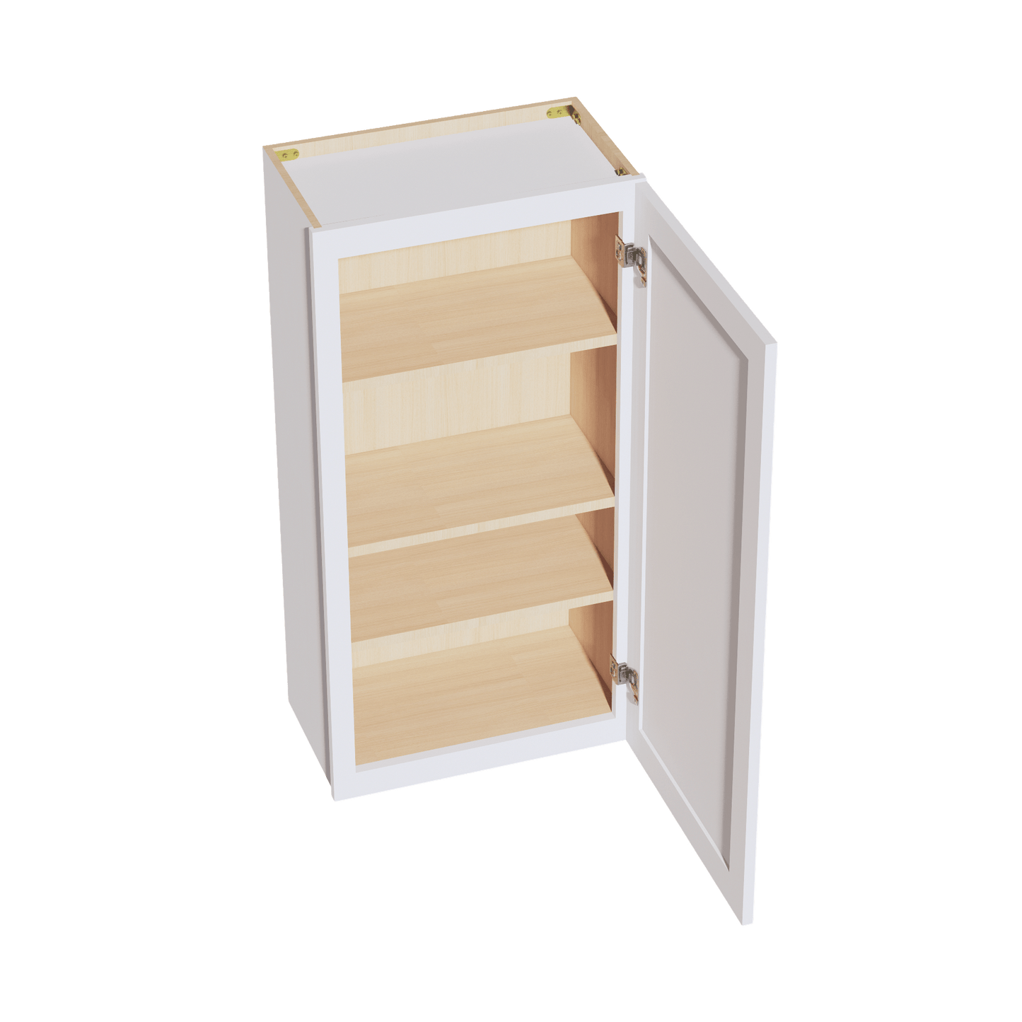 HF - W2142: Frost White Shaker 21"W x 42"H 1 Door & 3 Shelves Standard Wall Cabinet - NextCabinets