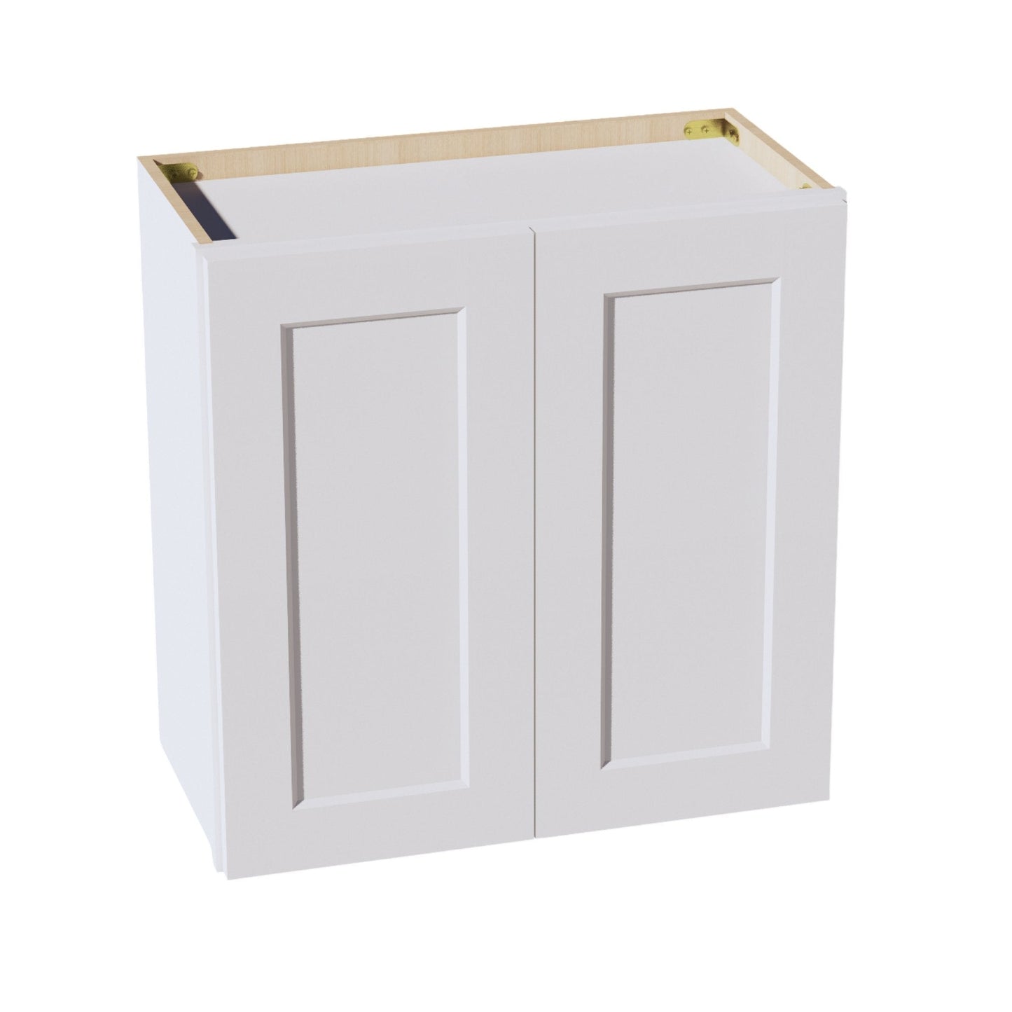 HF - W2424: Frost White Shaker 24"W x 24"H 2 Doors Standard Wall Bridge Cabinet - NextCabinets