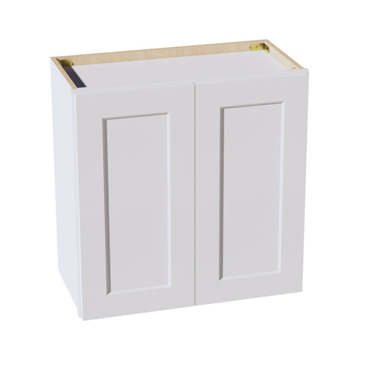 HF - W2424: Frost White Shaker 24"W x 24"H 2 Doors Standard Wall Bridge Cabinet - NextCabinets