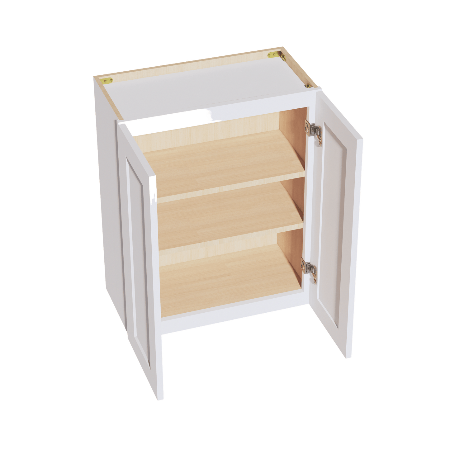 HF - W2430: Frost White Shaker 24"W x 30"H 2 Doors & 2 Shelves Standard Wall Cabinet - NextCabinets