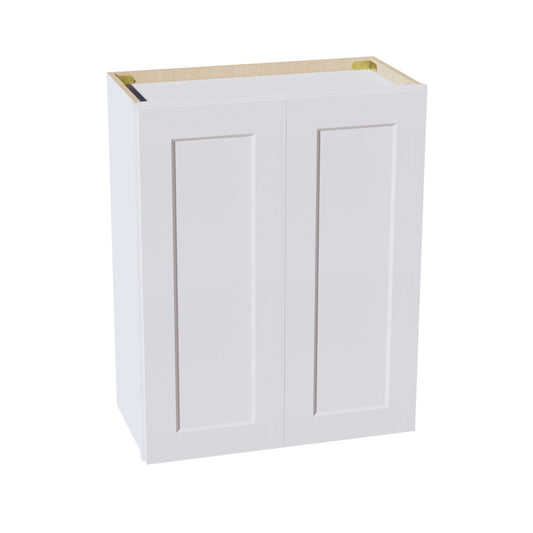 HF - W2430: Frost White Shaker 24"W x 30"H 2 Doors & 2 Shelves Standard Wall Cabinet - NextCabinets
