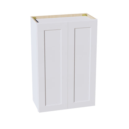 HF - W2436: Frost White Shaker 24"W x 36"H 2 Doors & 2 Shelves Standard Wall Cabinet - NextCabinets
