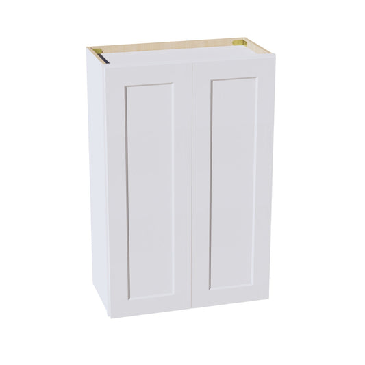 HF - W2436: Frost White Shaker 24"W x 36"H 2 Doors & 2 Shelves Standard Wall Cabinet - NextCabinets