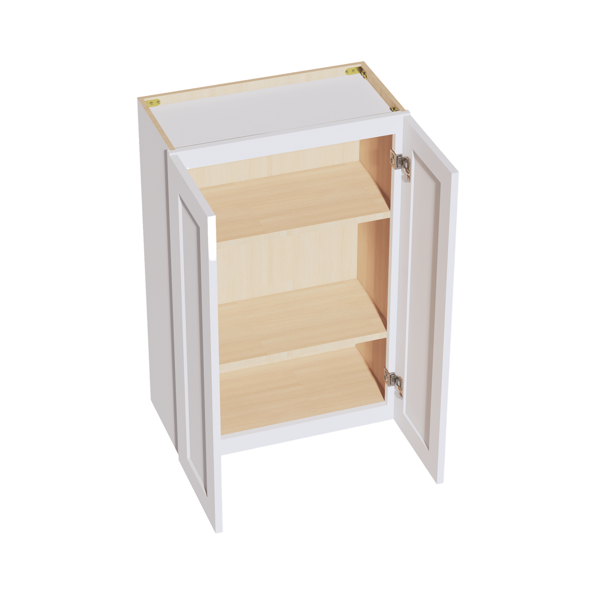 HF - W2436: Frost White Shaker 24"W x 36"H 2 Doors & 2 Shelves Standard Wall Cabinet - NextCabinets