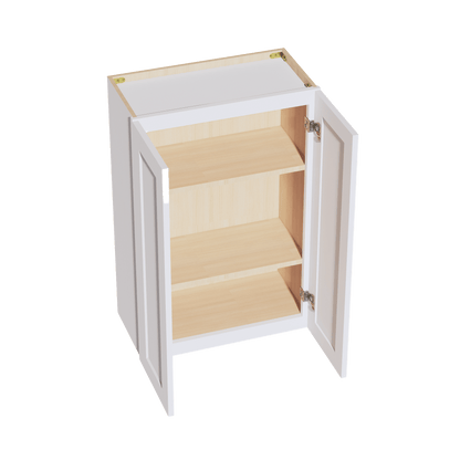 HF - W2436: Frost White Shaker 24"W x 36"H 2 Doors & 2 Shelves Standard Wall Cabinet - NextCabinets