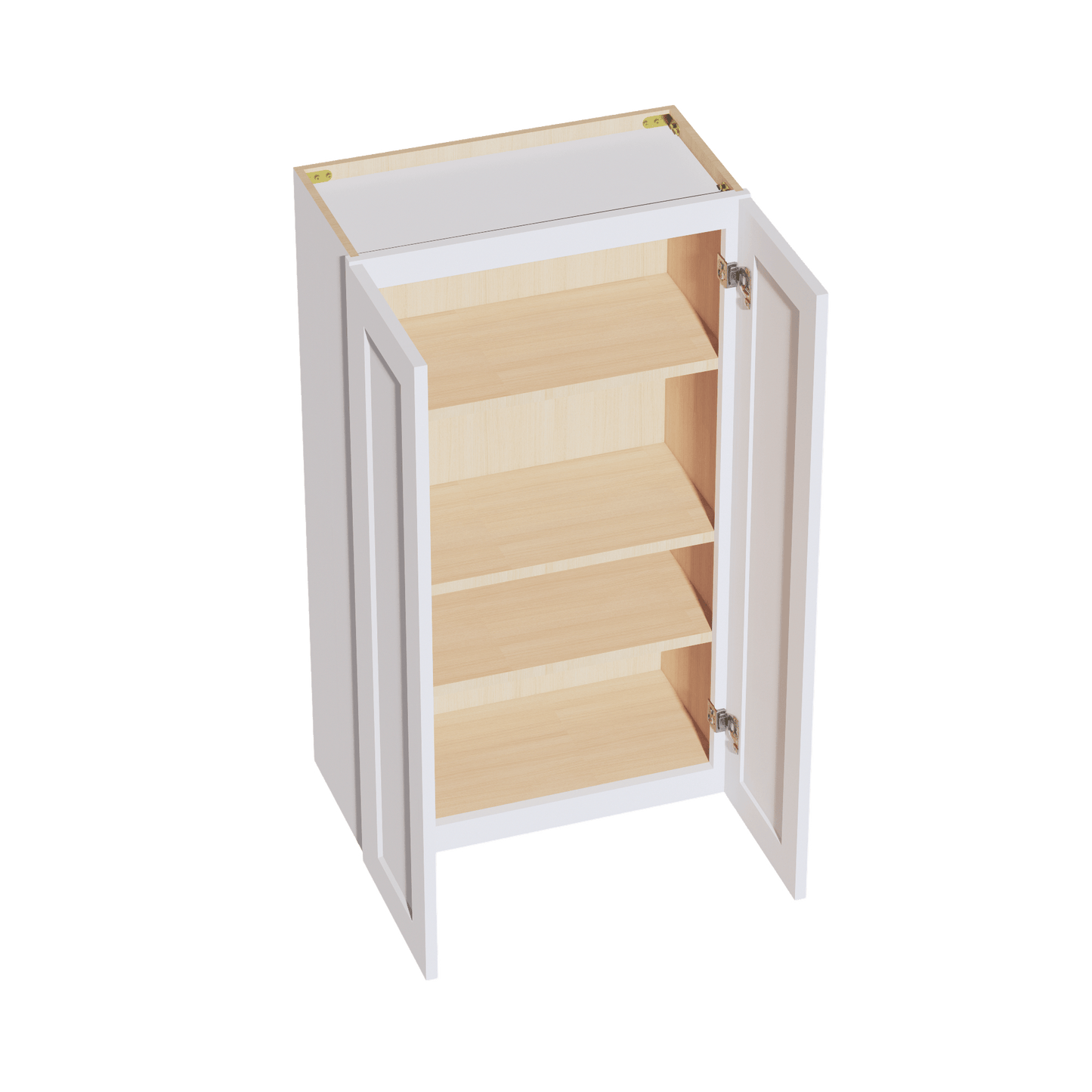 HF - W2442: Frost White Shaker 24"W x 42"H 2 Doors & 3 Shelves Standard Wall Cabinet - NextCabinets