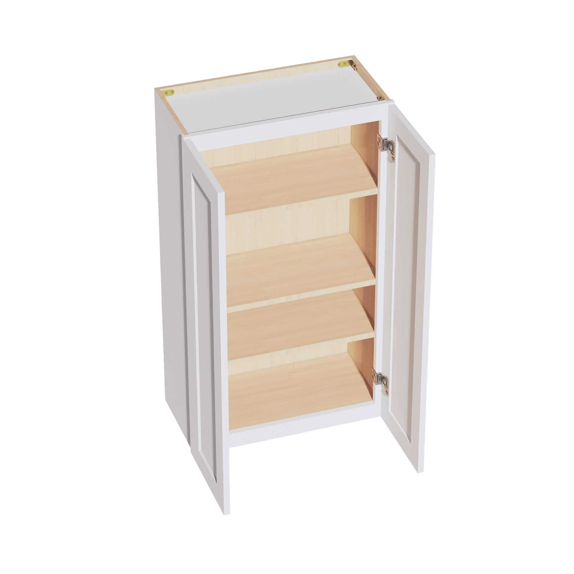 HF - W2442: Frost White Shaker 24"W x 42"H 2 Doors & 3 Shelves Standard Wall Cabinet - NextCabinets
