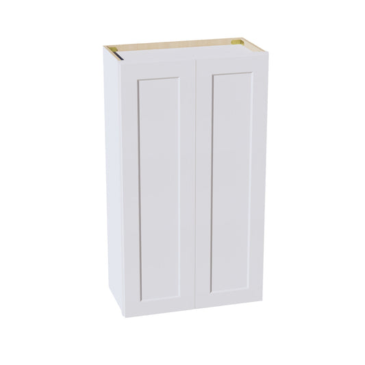 HF - W2442: Frost White Shaker 24"W x 42"H 2 Doors & 3 Shelves Standard Wall Cabinet - NextCabinets