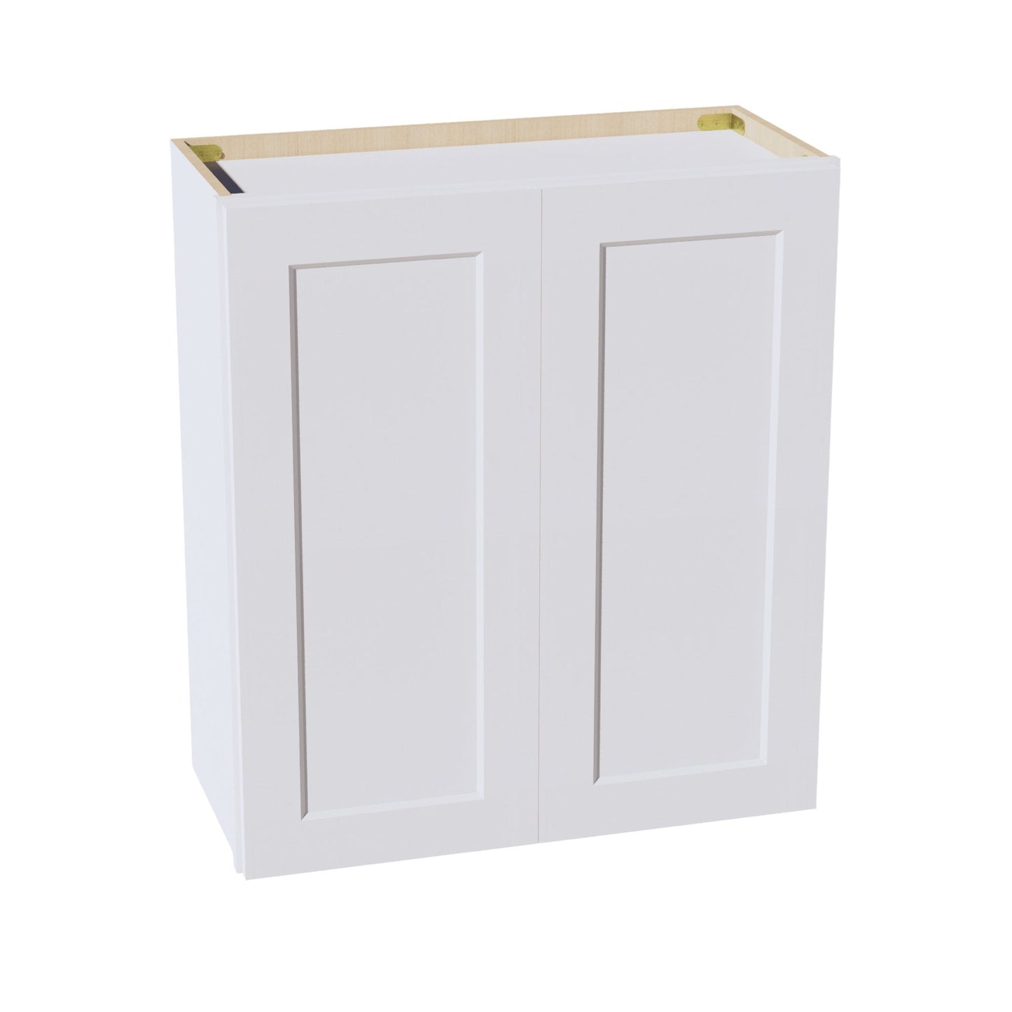 HF - W2730: Frost White Shaker 27"W x 30"H 2 Doors & 2 Shelves Standard Wall Cabinet - NextCabinets