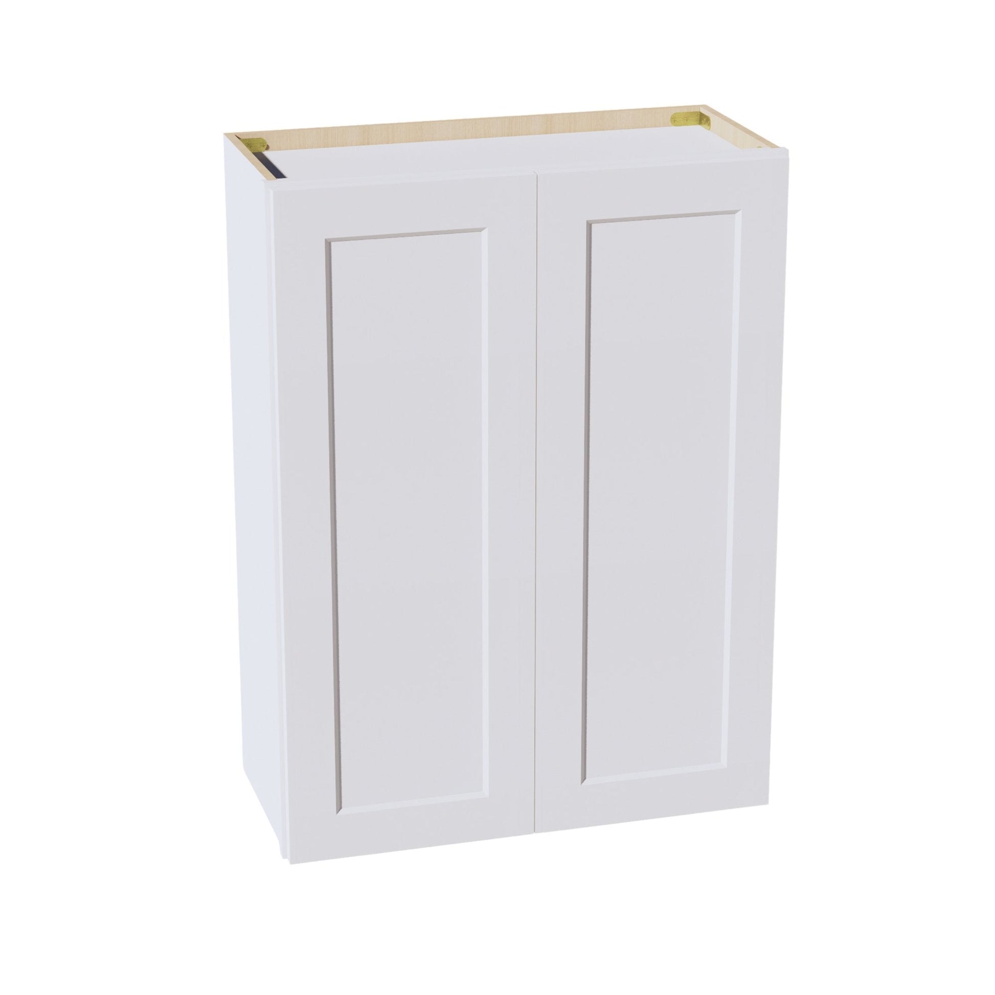 HF - W2736: Frost White Shaker 27"W x 36"H 2 Doors & 2 Shelves Standard Wall Cabinet - NextCabinets
