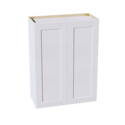 HF - W2736: Frost White Shaker 27"W x 36"H 2 Doors & 2 Shelves Standard Wall Cabinet - NextCabinets