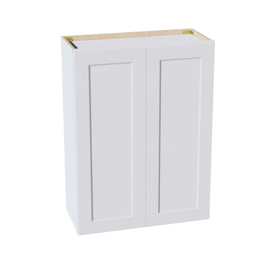 HF - W2736: Frost White Shaker 27"W x 36"H 2 Doors & 2 Shelves Standard Wall Cabinet - NextCabinets
