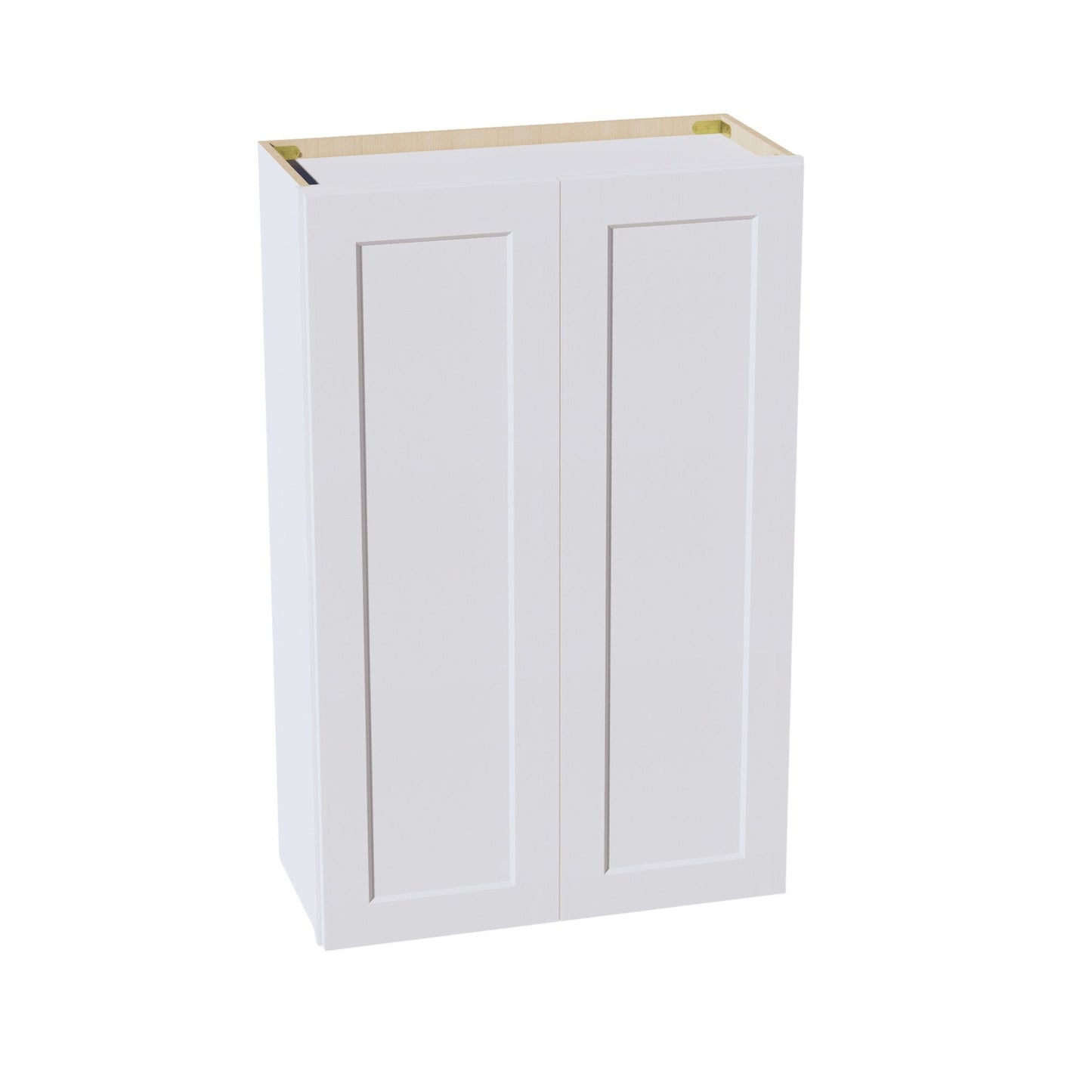 HF - W2742: Frost White Shaker 27"W x 42"H 2 Doors & 3 Shelves Standard Wall Cabinet - NextCabinets