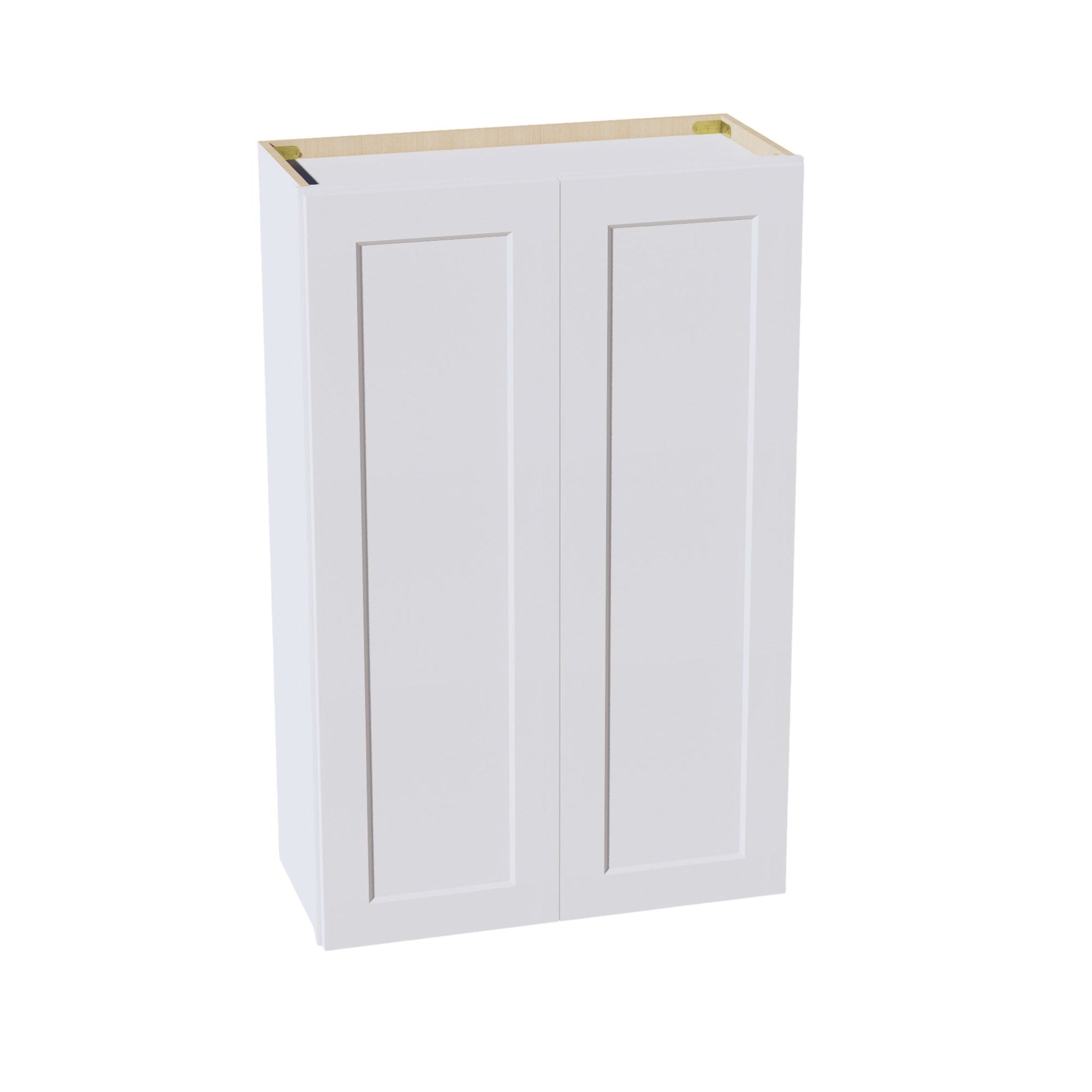 HF - W2742: Frost White Shaker 27"W x 42"H 2 Doors & 3 Shelves Standard Wall Cabinet - NextCabinets