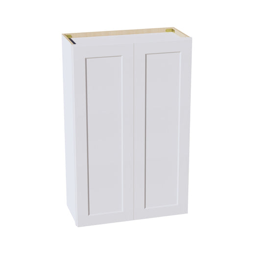 HF - W2742: Frost White Shaker 27"W x 42"H 2 Doors & 3 Shelves Standard Wall Cabinet - NextCabinets