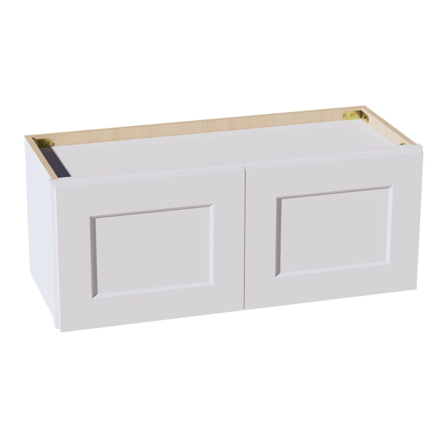 HF - W3012: Frost White Shaker 30"W x 12"H 2 Doors Standard Wall Bridge Cabinet - NextCabinets