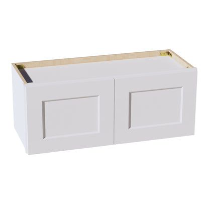 HF - W3012: Frost White Shaker 30"W x 12"H 2 Doors Standard Wall Bridge Cabinet - NextCabinets