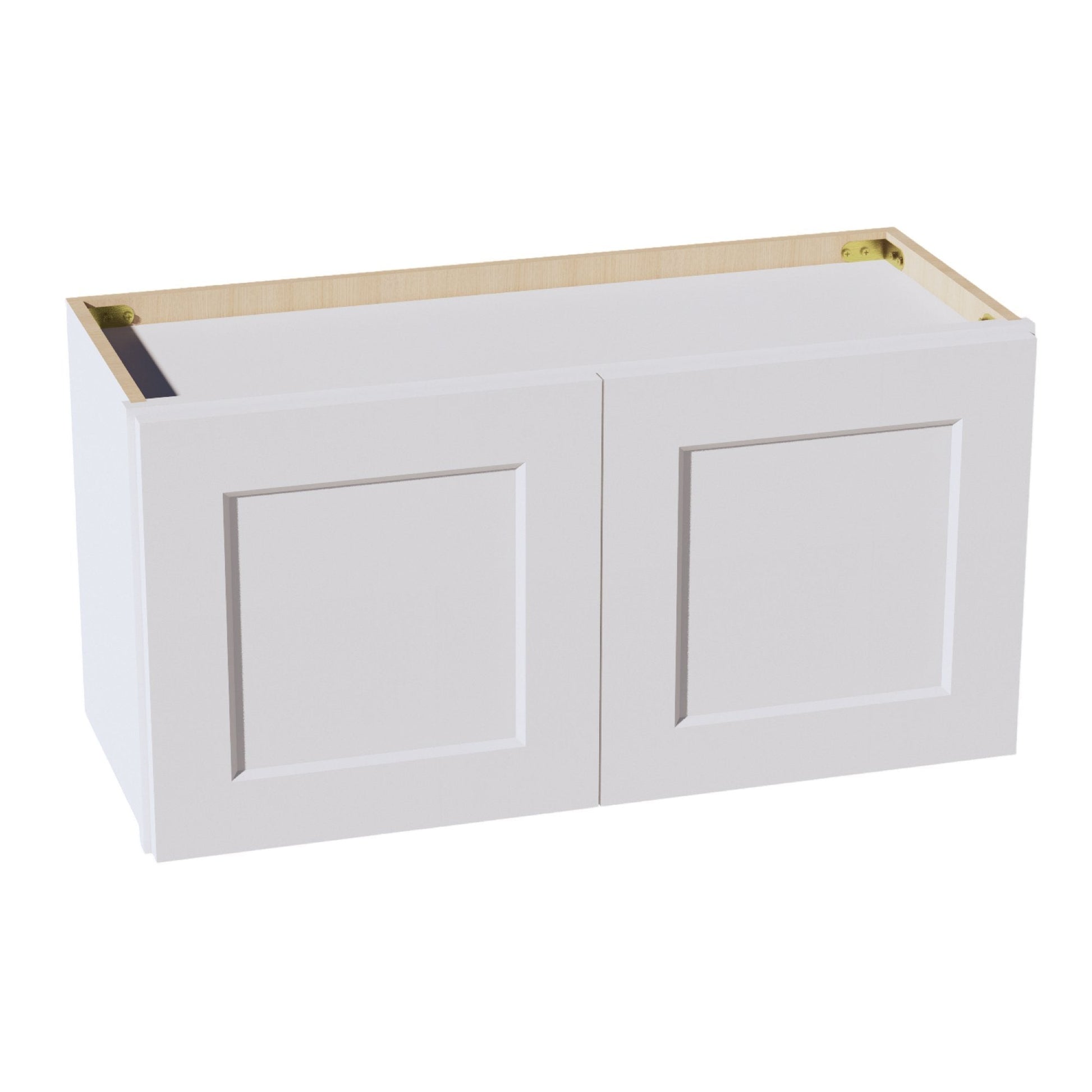 HF - W3015: Frost White Shaker 30"W x 15"H 2 Doors Standard Wall Bridge Cabinet - NextCabinets
