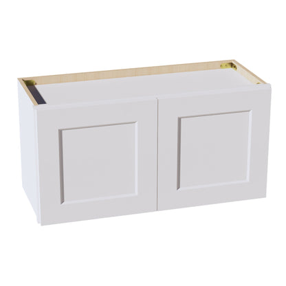 HF - W3015: Frost White Shaker 30"W x 15"H 2 Doors Standard Wall Bridge Cabinet - NextCabinets