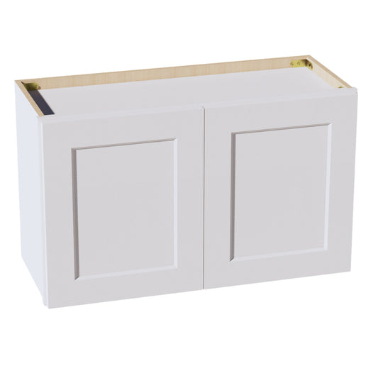 HF - W3018: Frost White Shaker 30"W x 18"H 2 Doors Standard Wall Bridge Cabinet - NextCabinets