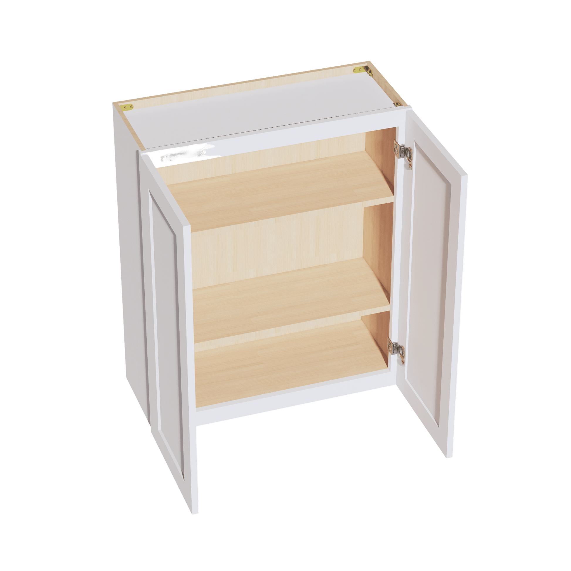 HF - W3036: Frost White Shaker 30"W x 36"H 2 Doors & 2 Shelves Standard Wall Cabinet - NextCabinets