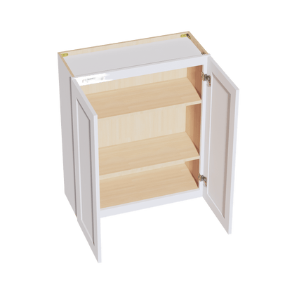 HF - W3036: Frost White Shaker 30"W x 36"H 2 Doors & 2 Shelves Standard Wall Cabinet - NextCabinets