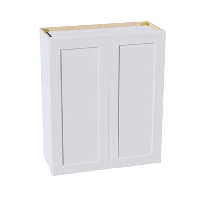 HF - W3036: Frost White Shaker 30"W x 36"H 2 Doors & 2 Shelves Standard Wall Cabinet - NextCabinets