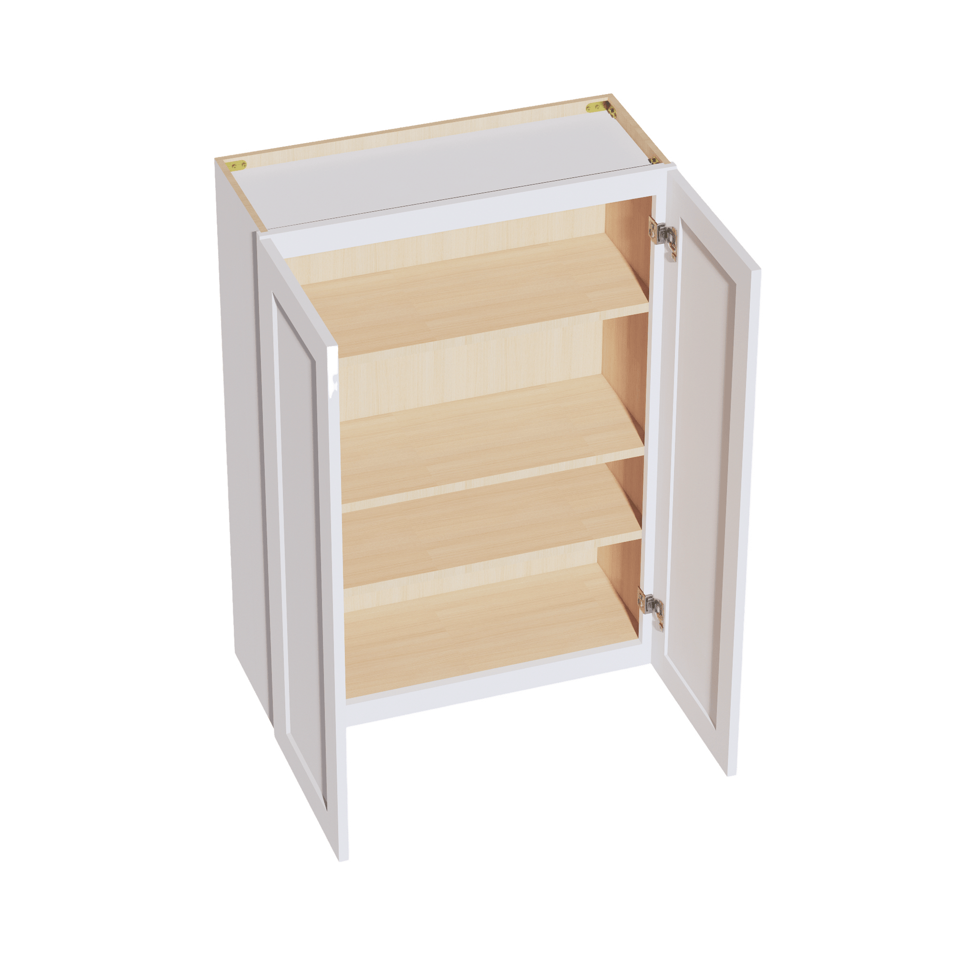HF - W3042: Frost White Shaker 30"W x 42"H 2 Doors & 3 Shelves Standard Wall Cabinet - NextCabinets