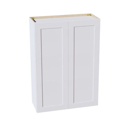 HF - W3042: Frost White Shaker 30"W x 42"H 2 Doors & 3 Shelves Standard Wall Cabinet - NextCabinets