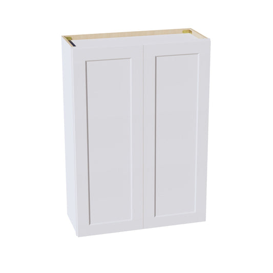 HF - W3042: Frost White Shaker 30"W x 42"H 2 Doors & 3 Shelves Standard Wall Cabinet - NextCabinets