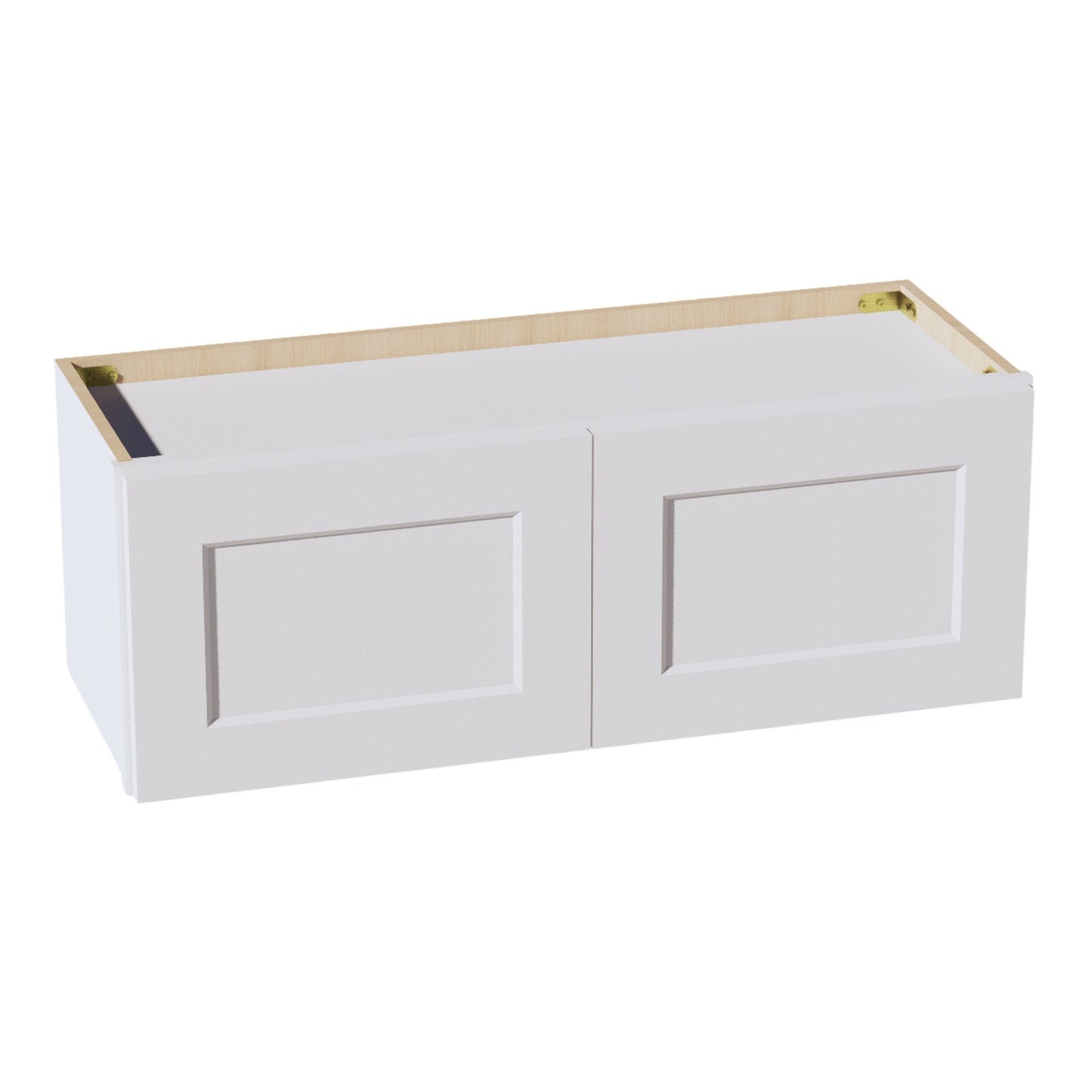 HF - W3312: Frost White Shaker 33"W x 12"H 2 Doors Standard Wall Bridge Cabinet - NextCabinets