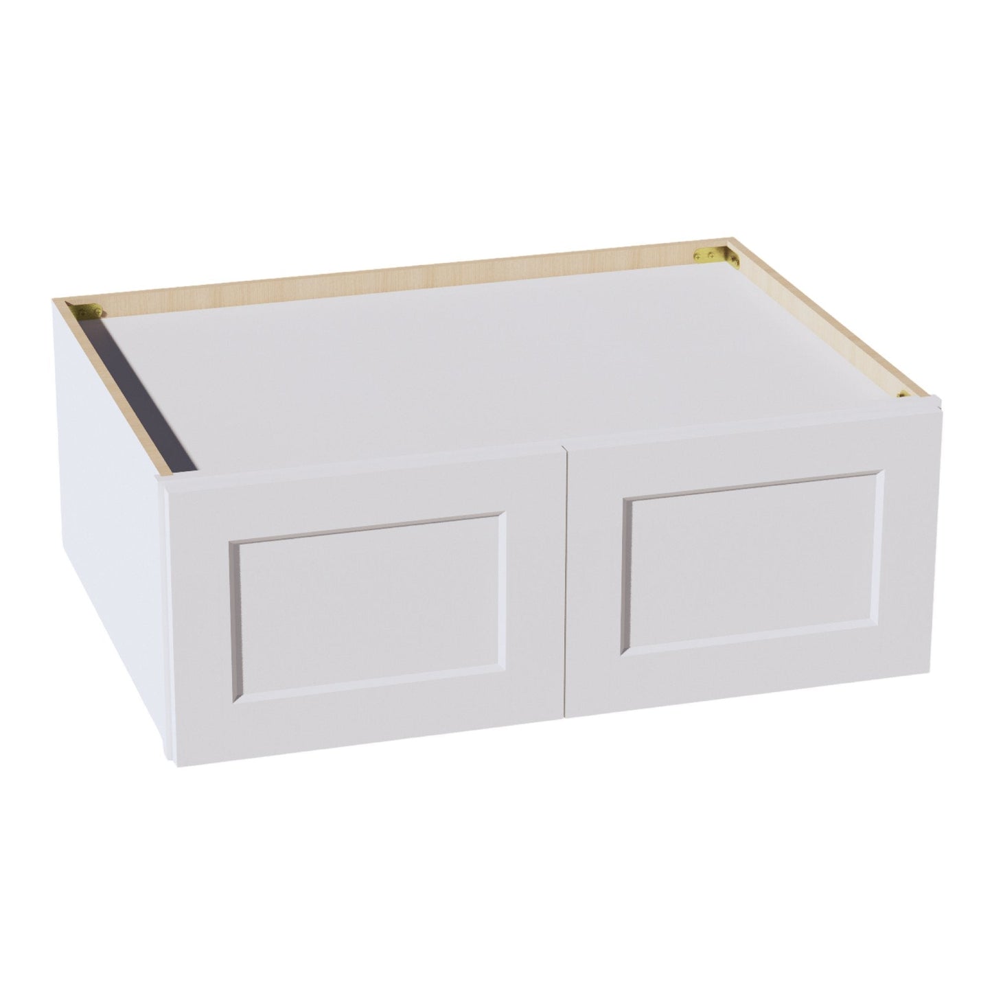 HF - W331224: Frost White Shaker 33"W x 12"H x 24"D 2 Doors Standard Bridge Wall Cabinet - NextCabinets
