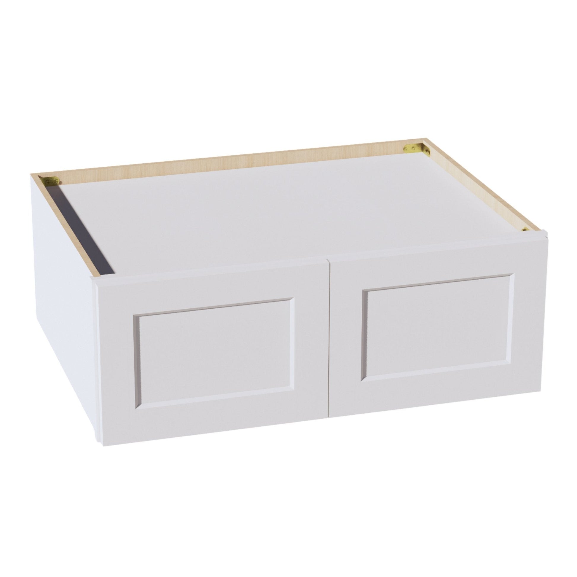HF - W331224: Frost White Shaker 33"W x 12"H x 24"D 2 Doors Standard Bridge Wall Cabinet - NextCabinets