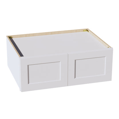 HF - W331224: Frost White Shaker 33"W x 12"H x 24"D 2 Doors Standard Bridge Wall Cabinet - NextCabinets