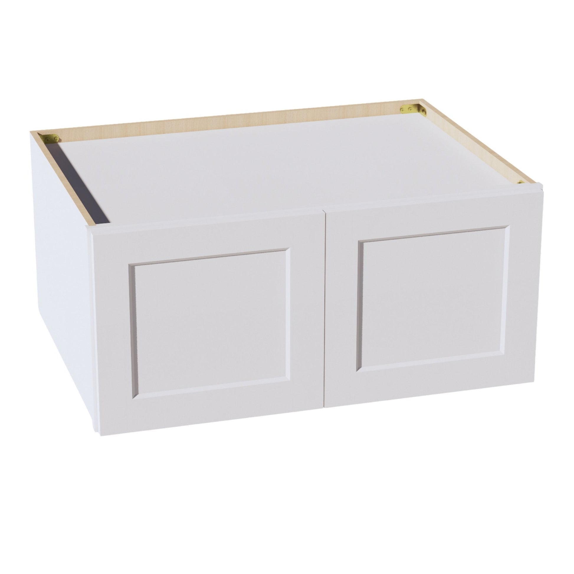 HF - W331524: Frost White Shaker 33"W x 15"H x 24"D 2 Doors Standard Bridge Wall Cabinet - NextCabinets