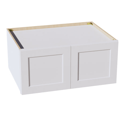 HF - W331524: Frost White Shaker 33"W x 15"H x 24"D 2 Doors Standard Bridge Wall Cabinet - NextCabinets