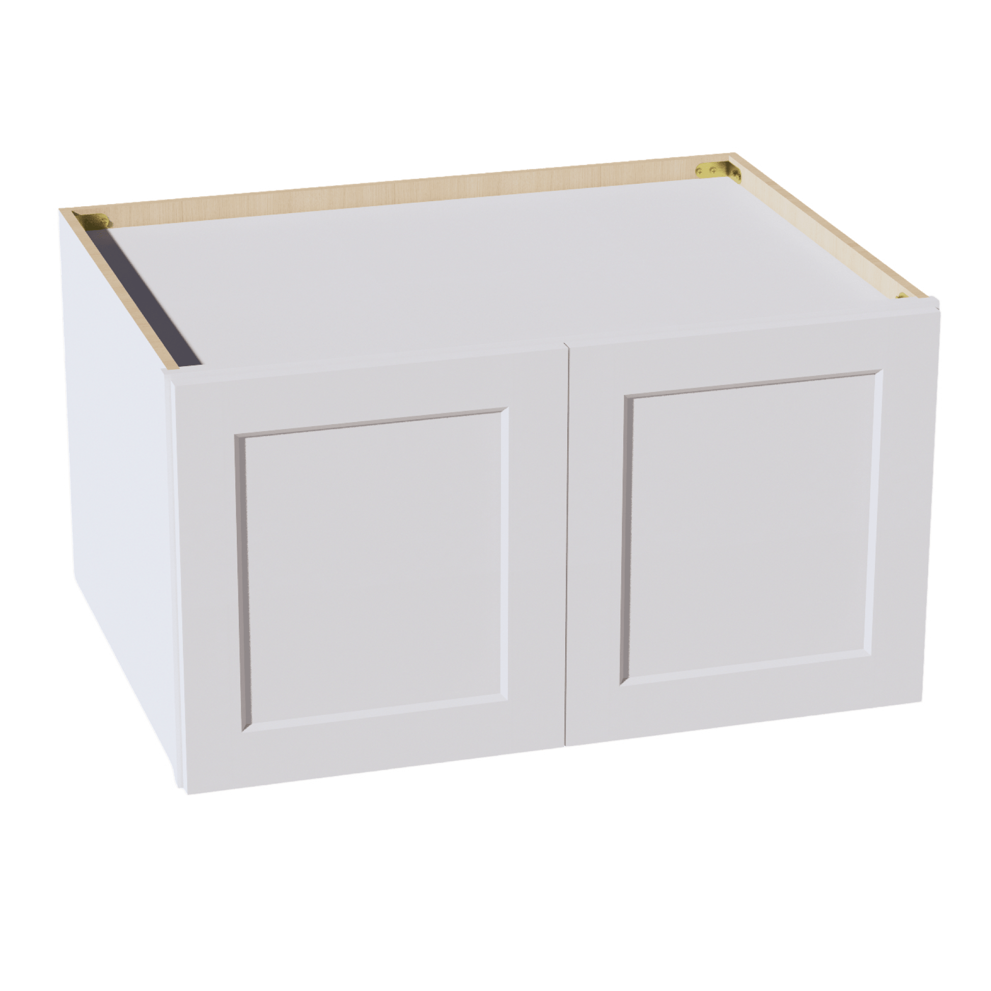 HF - W331824: Frost White Shaker 33"W x 18"H x 24"D 2 Doors Standard Bridge Wall Cabinet - NextCabinets