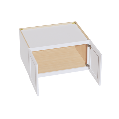 HF - W331824: Frost White Shaker 33"W x 18"H x 24"D 2 Doors Standard Bridge Wall Cabinet - NextCabinets