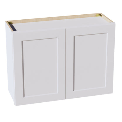HF - W3324: Frost White Shaker 33"W x 24"H 2 Doors Standard Wall Bridge Cabinet - NextCabinets