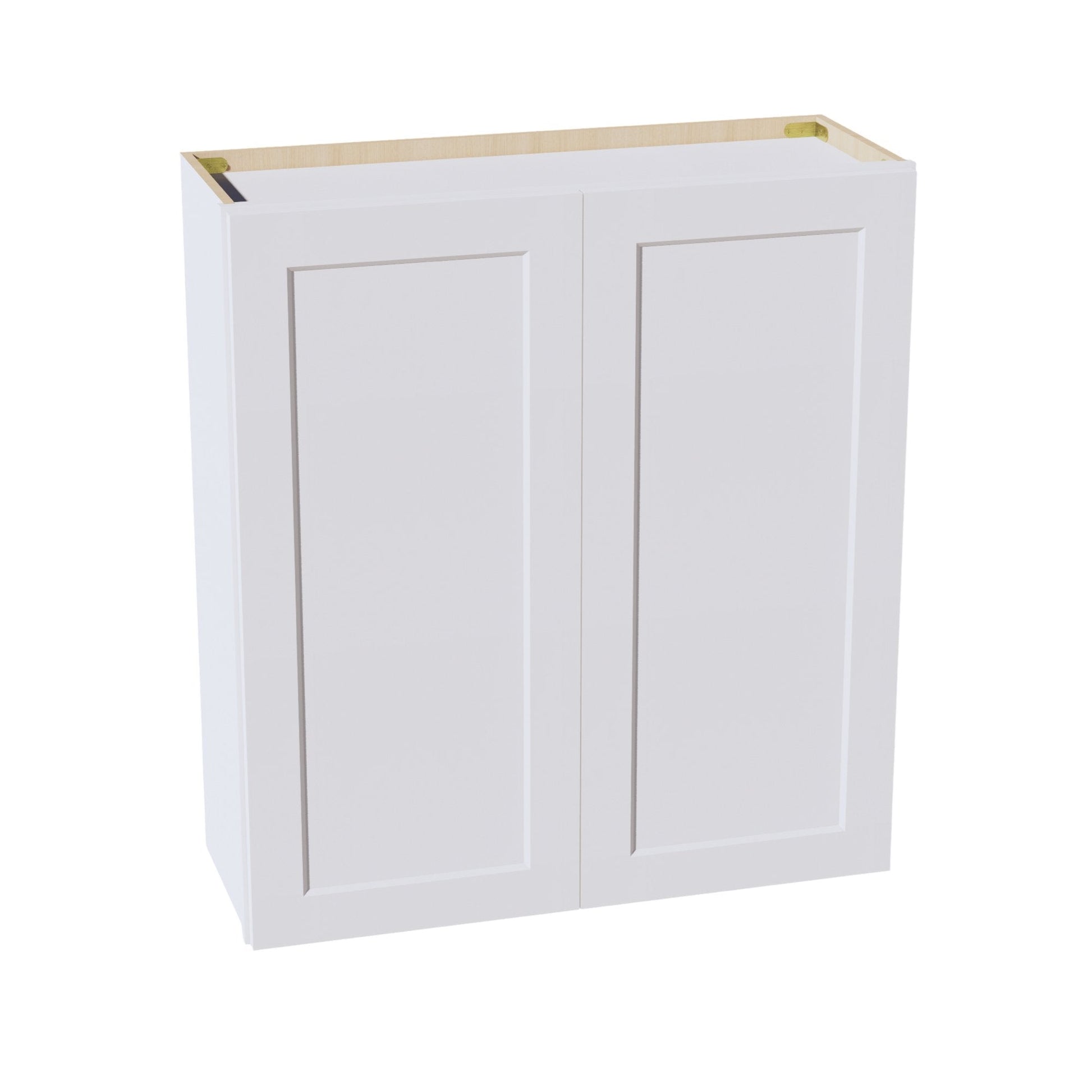 HF - W3336: Frost White Shaker 33"W x 36"H 2 Doors & 2 Shelves Standard Wall Cabinet - NextCabinets
