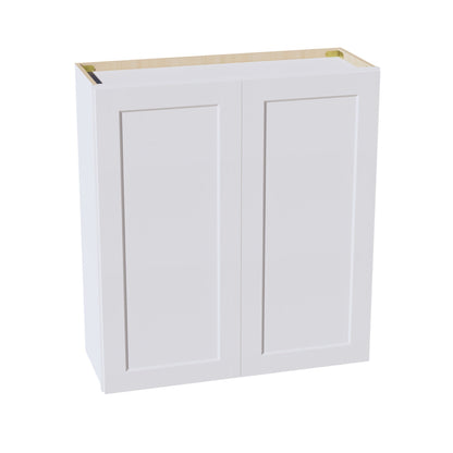 HF - W3336: Frost White Shaker 33"W x 36"H 2 Doors & 2 Shelves Standard Wall Cabinet - NextCabinets
