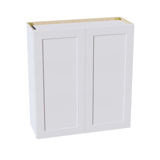 HF - W3336: Frost White Shaker 33"W x 36"H 2 Doors & 2 Shelves Standard Wall Cabinet - NextCabinets