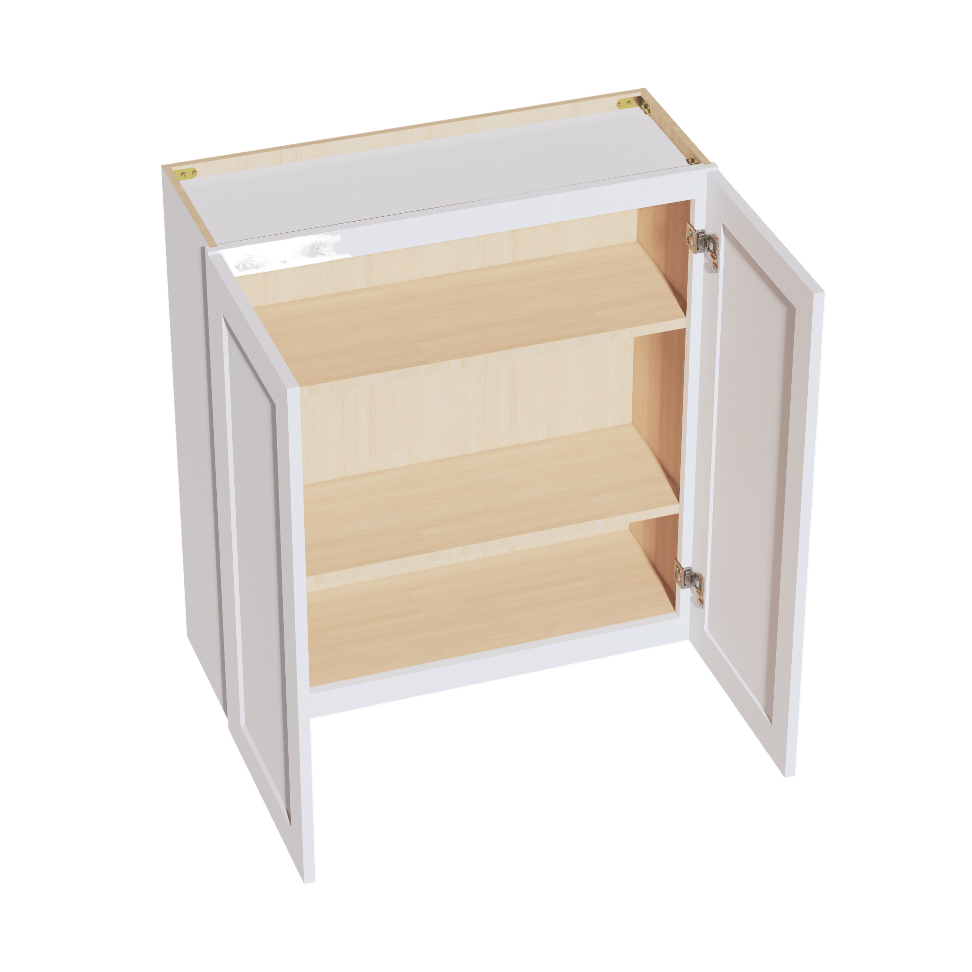 HF - W3336: Frost White Shaker 33"W x 36"H 2 Doors & 2 Shelves Standard Wall Cabinet - NextCabinets