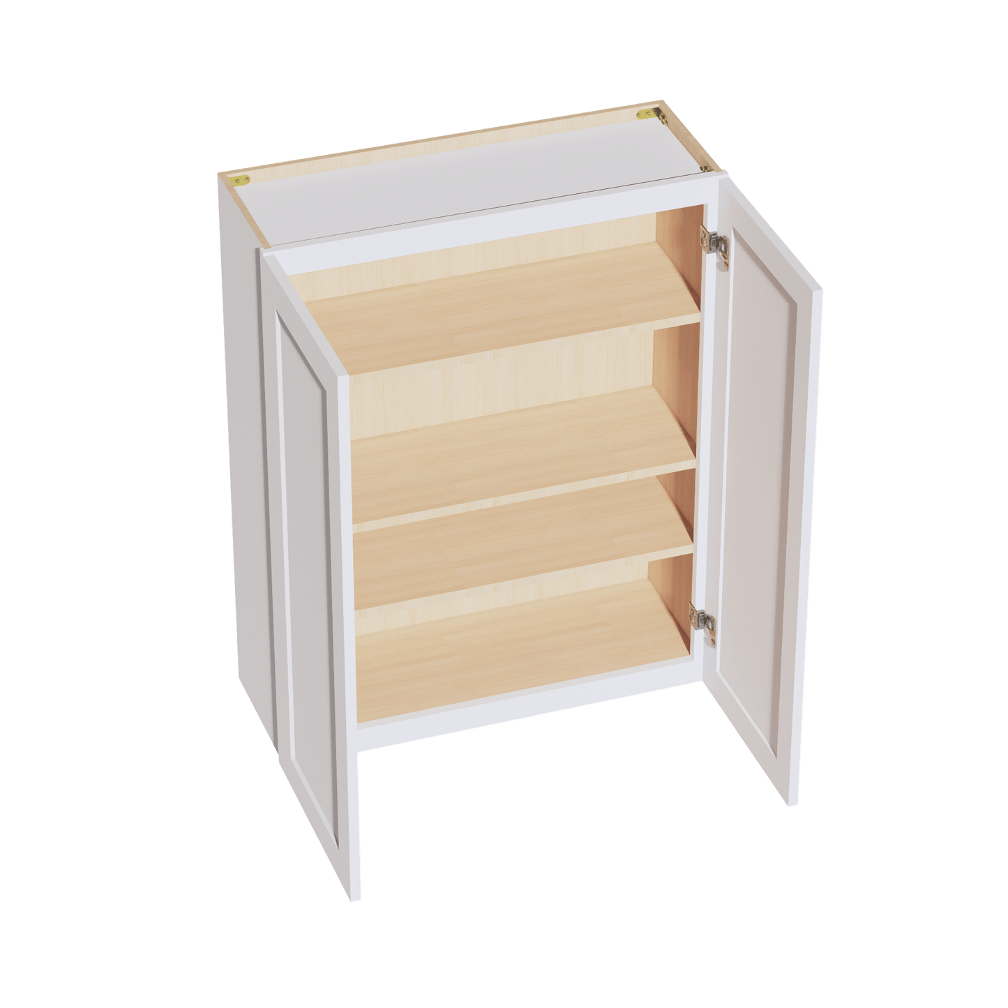 HF - W3342: Frost White Shaker 33"W x 42"H 2 Doors & 3 Shelves Standard Wall Cabinet - NextCabinets
