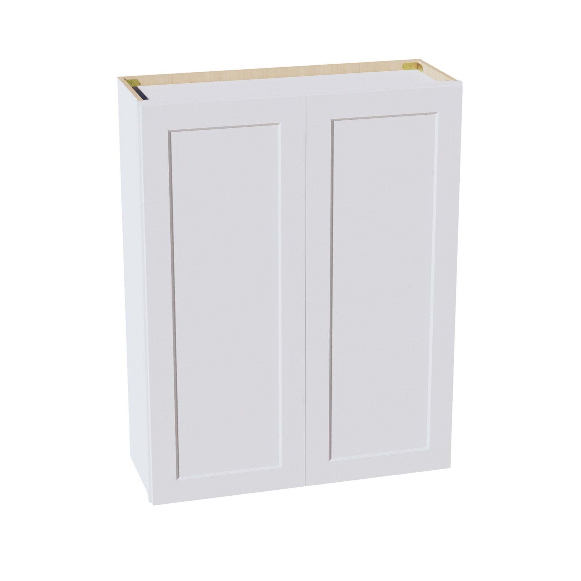 HF - W3342: Frost White Shaker 33"W x 42"H 2 Doors & 3 Shelves Standard Wall Cabinet - NextCabinets
