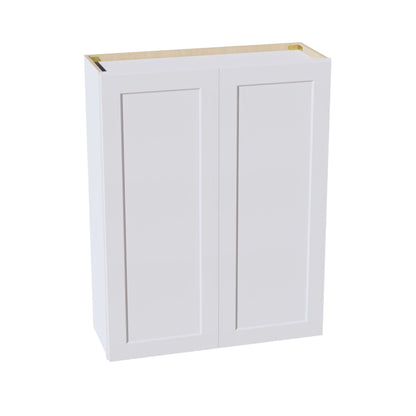 HF - W3342: Frost White Shaker 33"W x 42"H 2 Doors & 3 Shelves Standard Wall Cabinet - NextCabinets