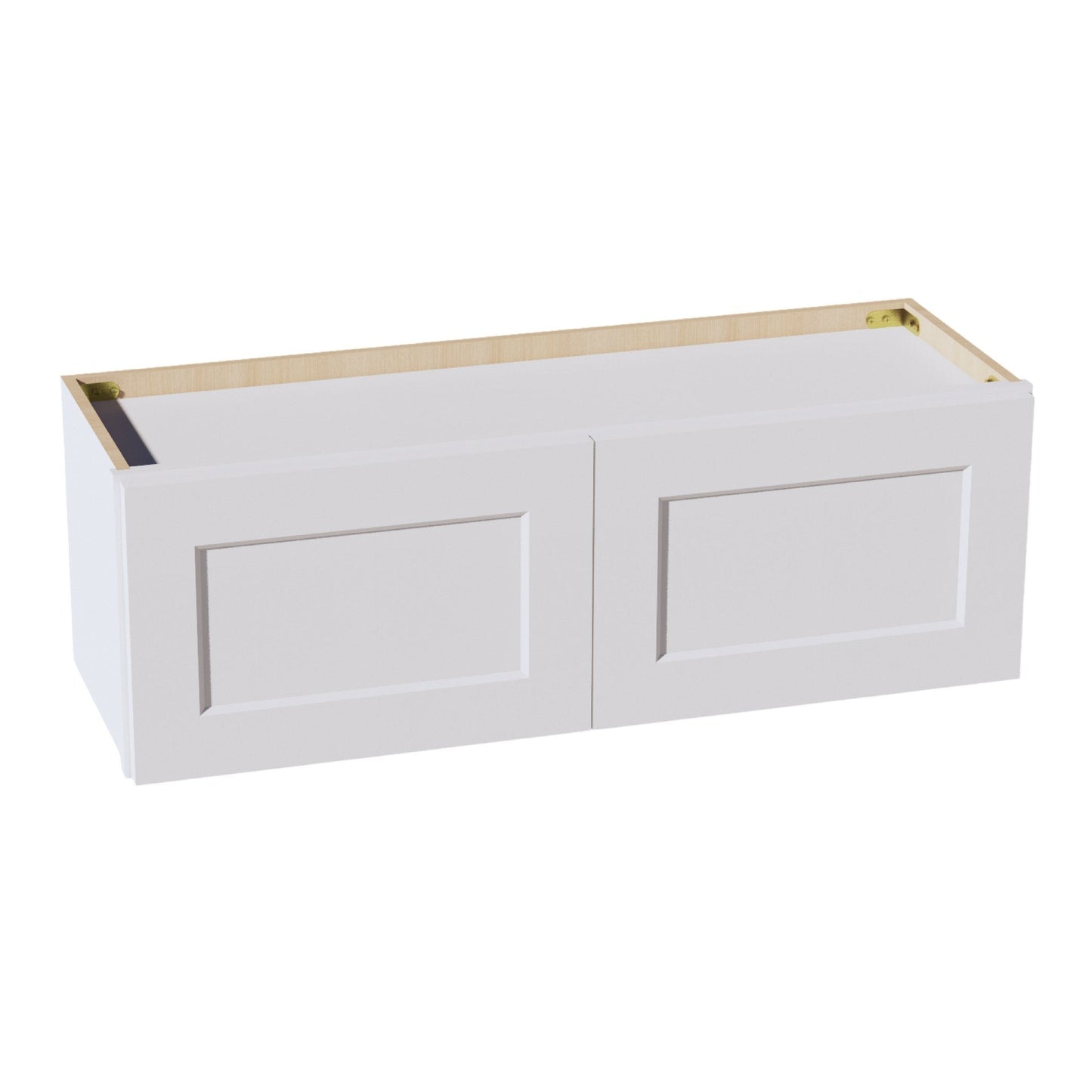 HF - W3612: Frost White Shaker 36"W x 12"H 2 Doors Standard Wall Bridge Cabinet - NextCabinets